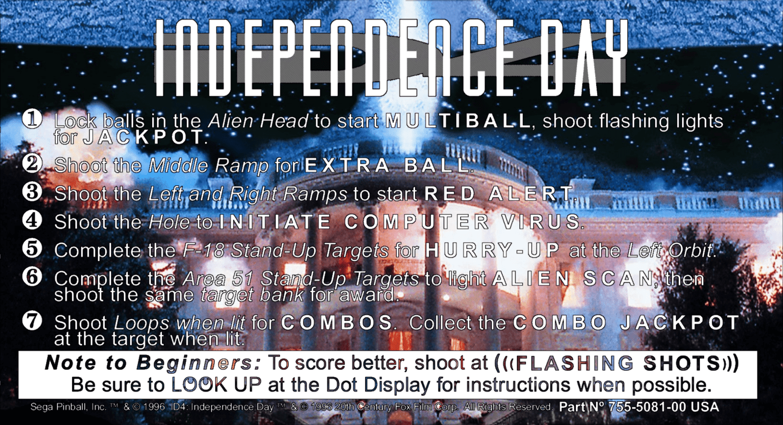 Independence Day instruction card
