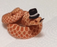 gif snake in plasticine hat & tache.gif