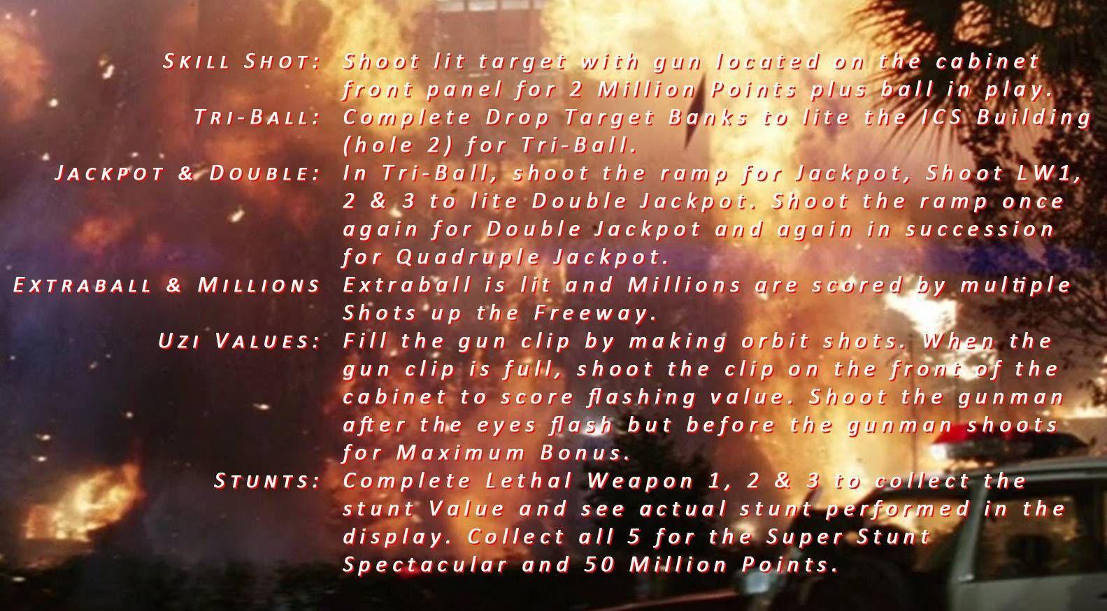Lethal Weapon 3 instruction card